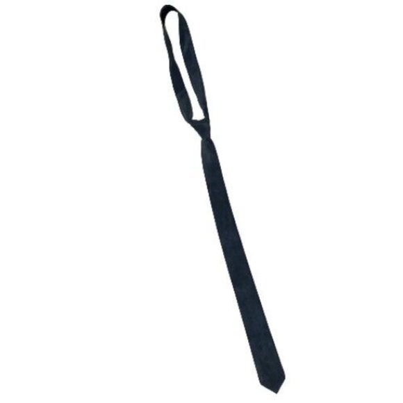 Vintage Other - Vintage 1980s Skinny Grey Suede Tie Retro Mod New Wave